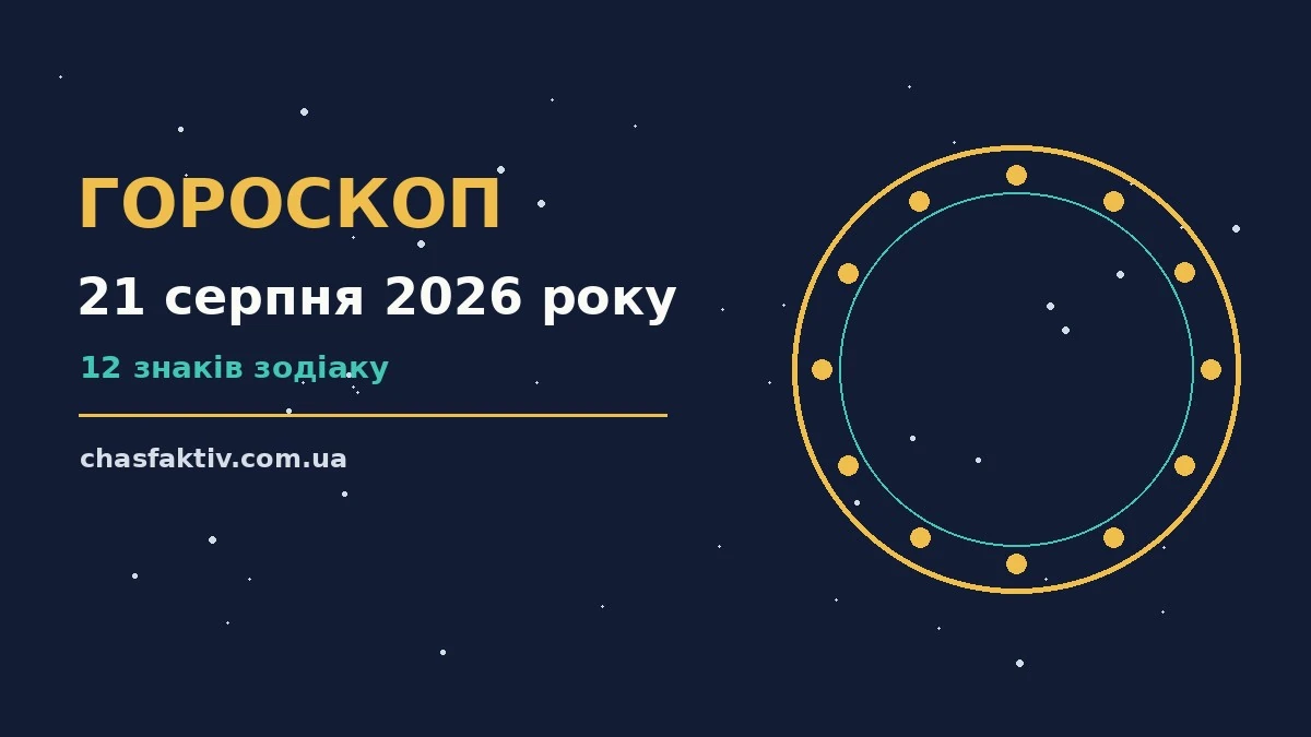 Зоряне небо над міською вечірньою панорамою як символ гороскопу на 21 серпня 2026 року