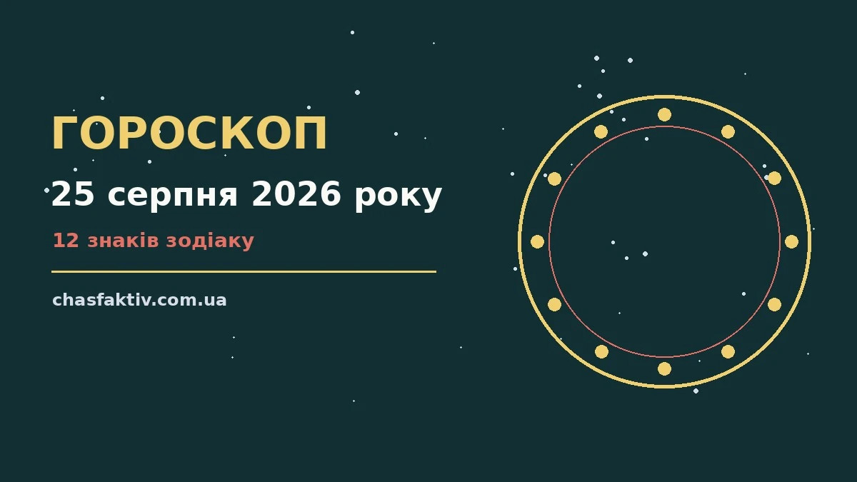 Щоденний гороскоп на 25 серпня 2026 року — символічний зоряний пейзаж з нічним небом