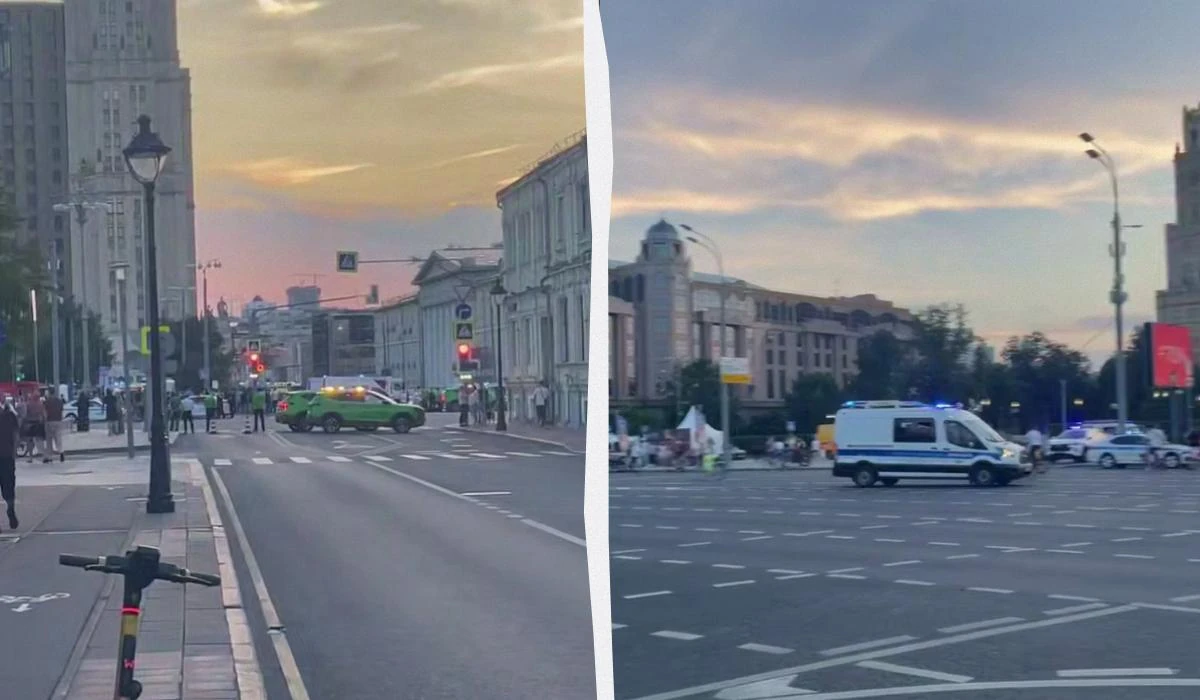 Поліція та рятувальники біля ресторану Balzi Rossi на Кудрінській площі в Москві після вибуху 1 серпня