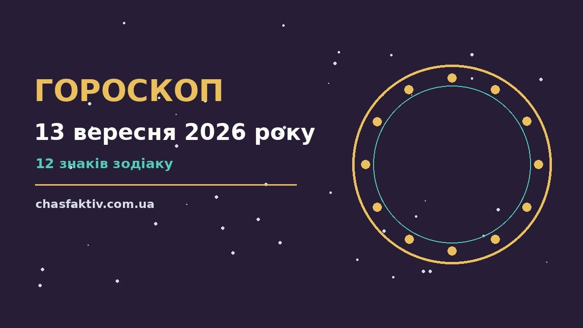 Зоряний гороскоп на 13 вересня 2026 року для дванадцяти знаків зодіаку