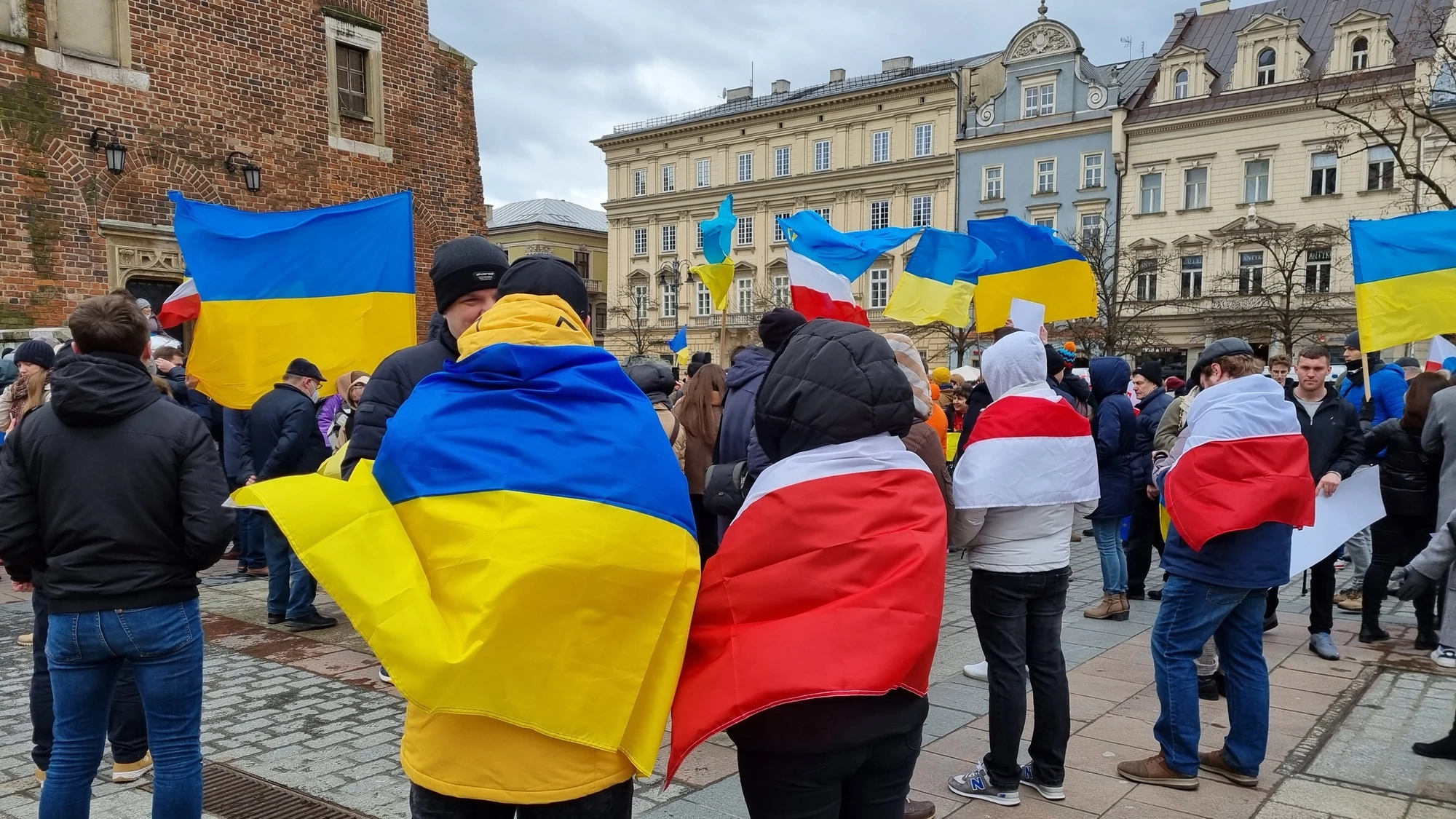 Мітинг на підтримку миру, Краків, Польща, 19 лютого 2022 року